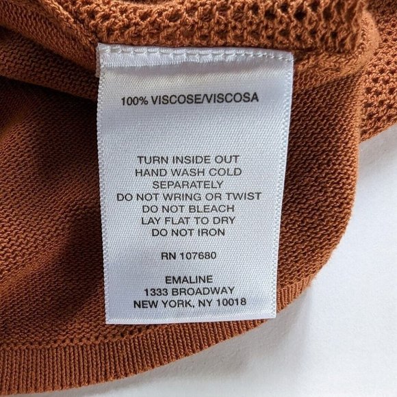 Emaline Woman Waterfall Sweater Rust Orange Lightweight Asymmetrical Cardigan 1X - Picture 7 of 7